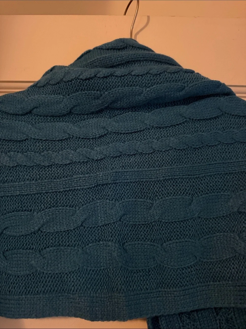 Mudpie Deep Aqua Blue Cable-Knit Women's Scarf